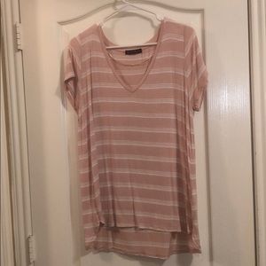 Pink and white striped top